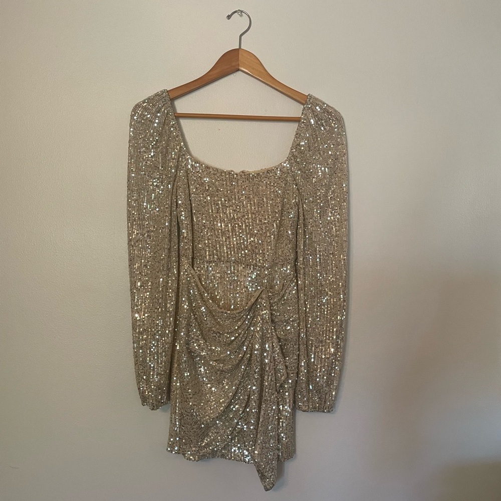 XS Altered state silver sequin mini formal dress.